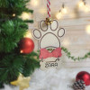 Pallina di Natale in legno o plexiglas con Zampa, Personalizzata Nome