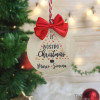 Pallina di Natale personalizzata con incisione nomi famiglia e albero