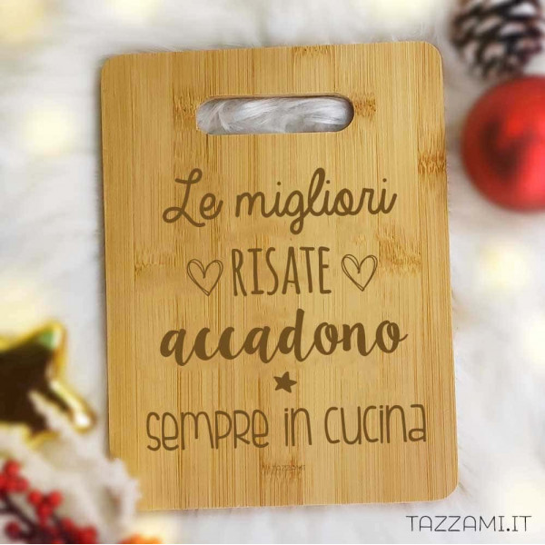 Tagliere in Legno con Frase incisa migliori Risate in Cucina