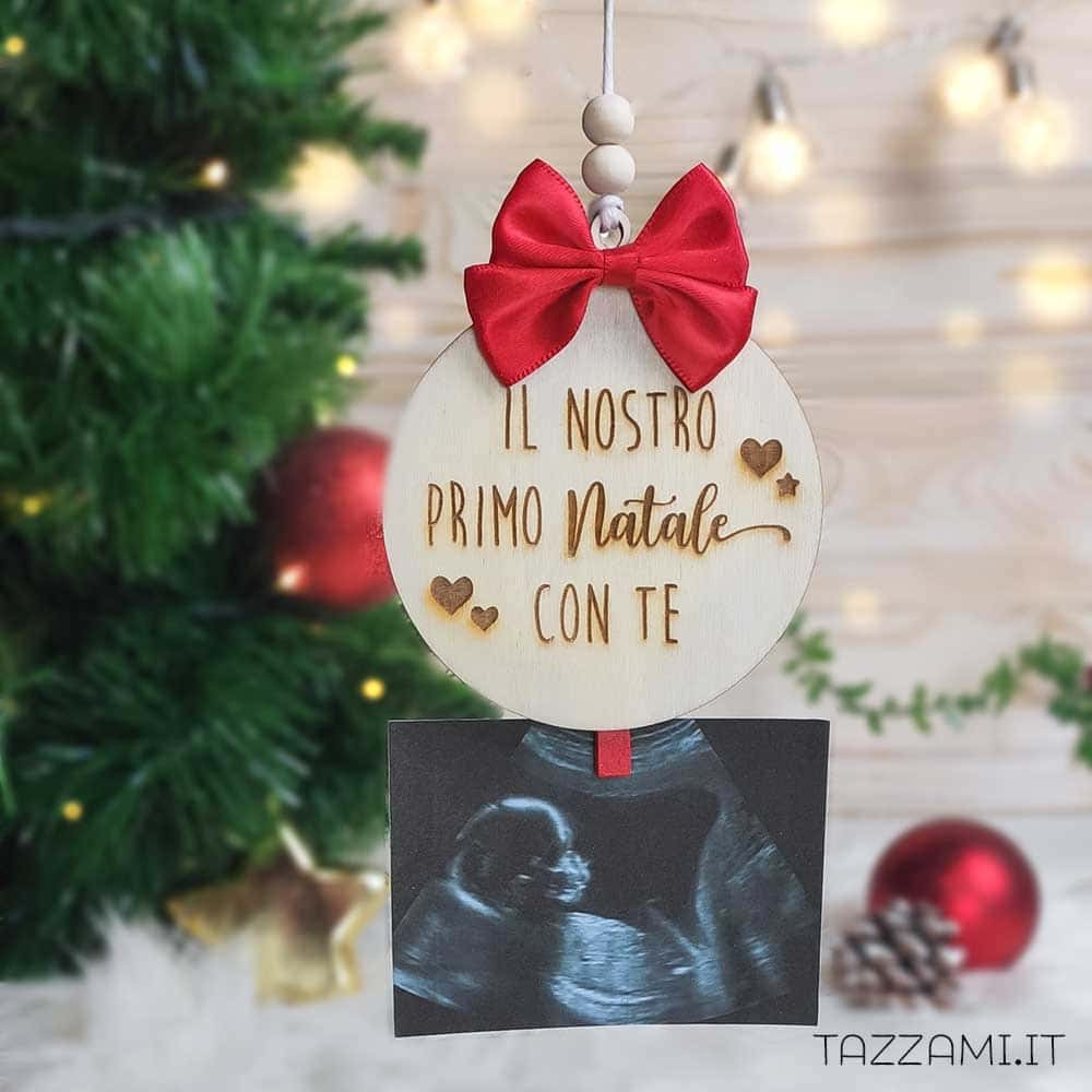 Pallina di Natale con molletta per foto Ecografia Gravidanza