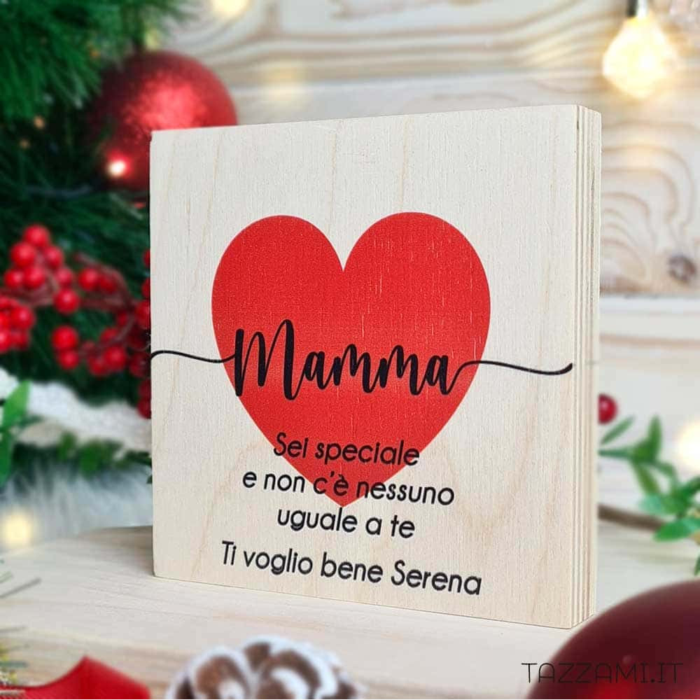 Quadretto con Cuore e dedica Personalizzabile idea regalo Natale