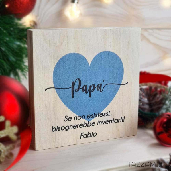 Quadretto con Cuore e dedica Personalizzabile idea regalo Natale