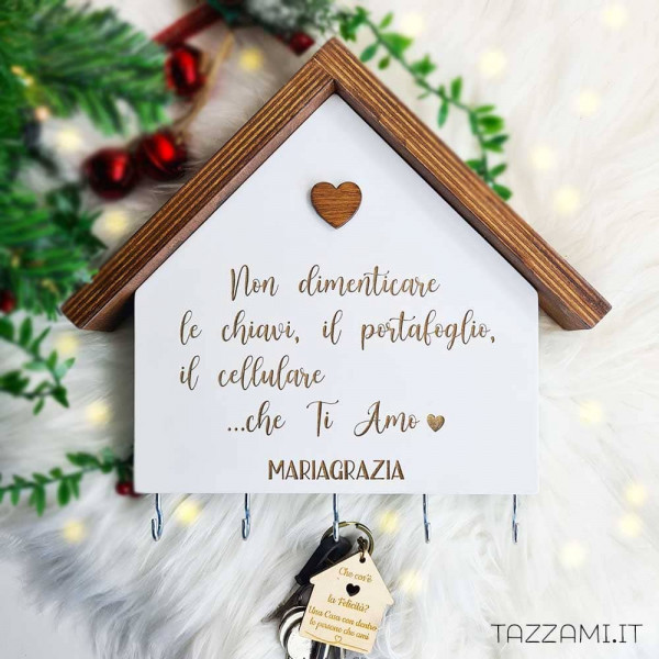 Casetta Portachiavi o porta canovacci Personalizzata con frase
