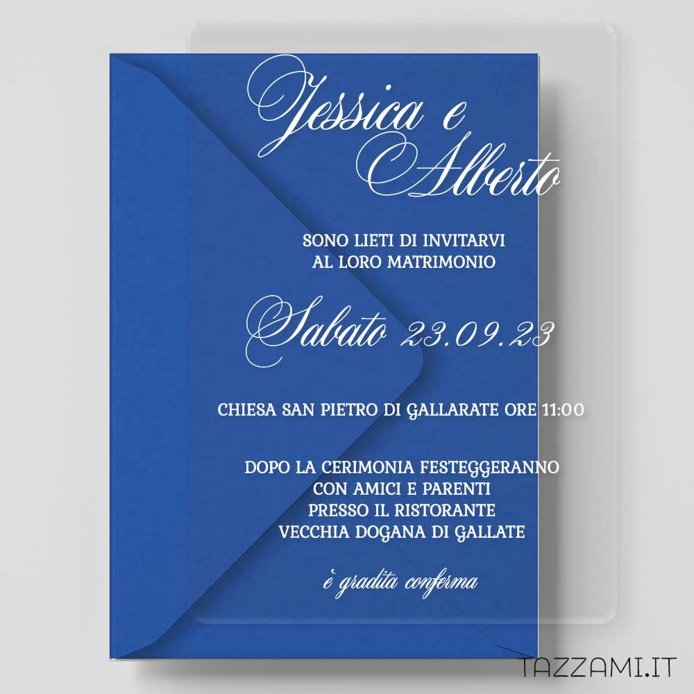 Partecipazione Matrimonio elegante realizzabile in plexiglass