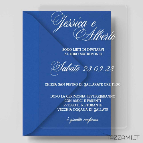 Partecipazione Matrimonio elegante realizzabile in plexiglass