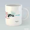 Tazza con freccia lunga e scritta I love You, idea Regalo Fidanzati