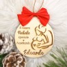 Pallina Natale Gravidanza Coppia, Personalizzata con Nome del Bambino