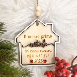 Addobbo per Albero forma casetta in 3D il primo natale in casa nostra