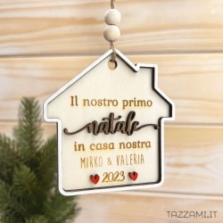Addobbo per Albero forma casetta in 3D il primo natale in casa nostra