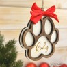 Pallina di Natale 3d a forma di Zampa con Nome Personalizzato