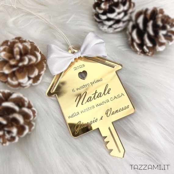 Addobbo Natalizio Casa con Chiave, personalizzato con Nomi e Anno