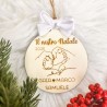 Pallina Natale piedini Neonato, Personalizzata con Nomi famiglia