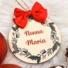 Addobbo Natalizio in legno con Ghirlanda e Personalizzato con Nome