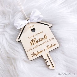 Addobbo Natalizio Casa con Chiave, personalizzato con Nomi e Anno