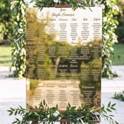 Tableau de Mariage con Mori Incisi in Plexiglass e Legno | Tazzami