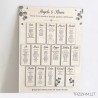 Tableau de Mariage Legno ed Eucalipto in Rilievo | Spedizione Rapida