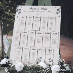 Tableau de Mariage Legno ed Eucalipto in Rilievo | Spedizione Rapida