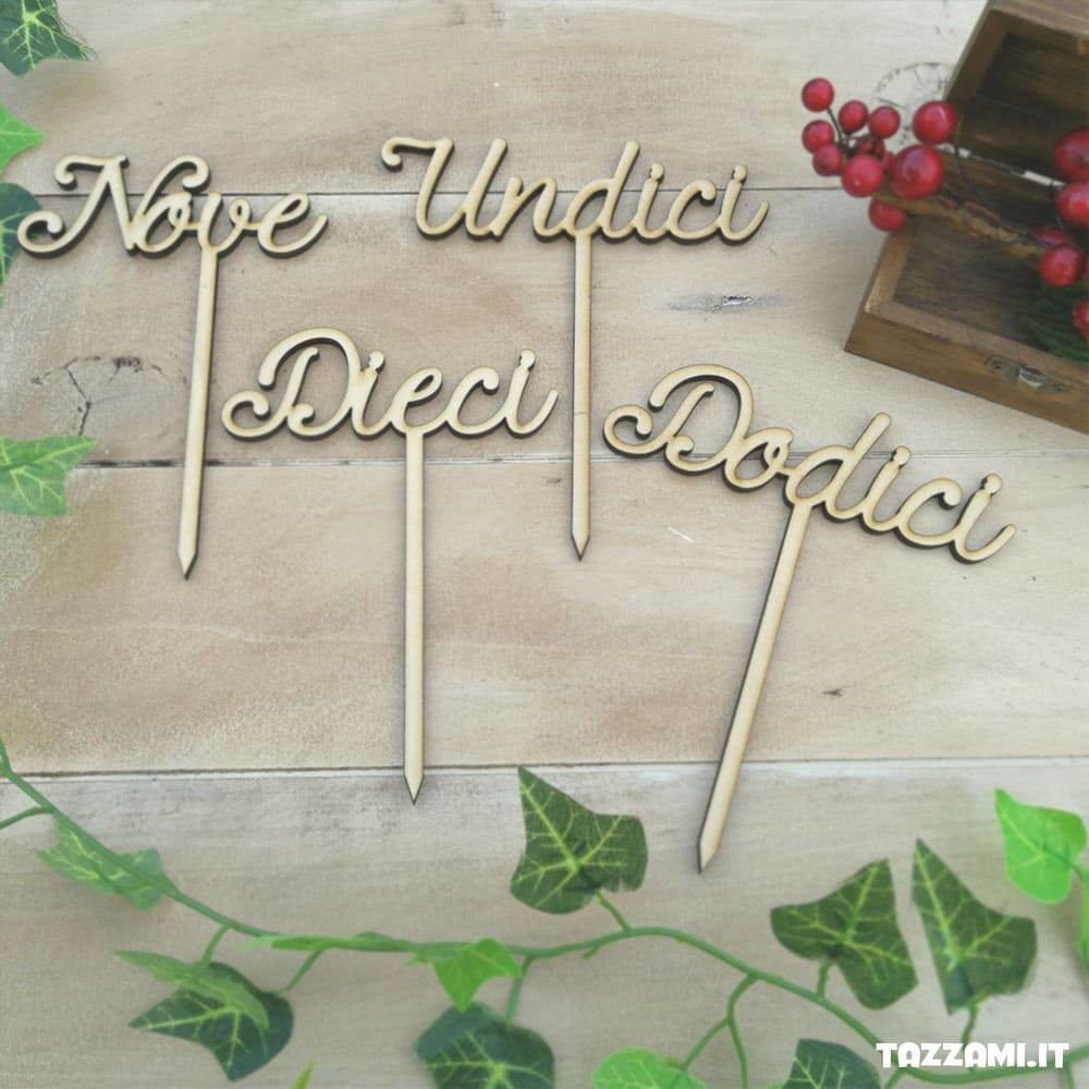 10 Numeri In Legno Non Verniciati Fai Da Te - Da 0 A 9, Altezza 7,4 Cm - Per Decorazioni, Compleanni, Insegne - 3
