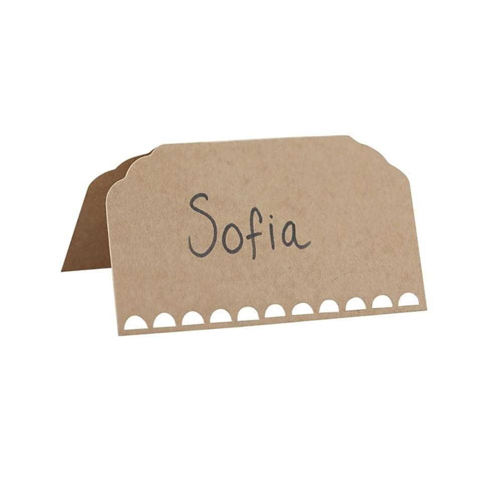 10 Segnaposto Legno E 10 Carte Kraft - Supporto Per Foto E Note, Per