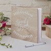 Guest Book Matrimonio in Legno stile Boho Chic con 32 Pagine Quadrato