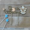 Cake topper per Battesimo, Personalizzato con angelo, Nome e data