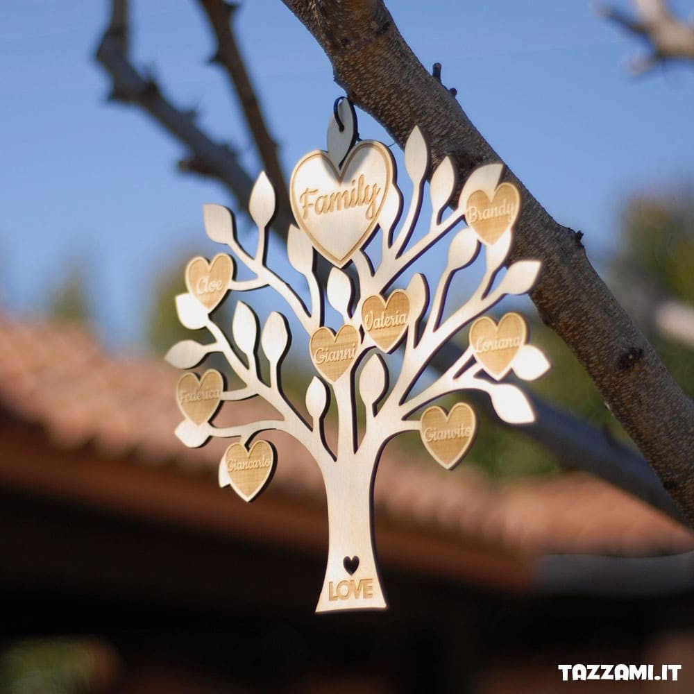 SBUGATTA, Cornice Albero Della Vita In Legno Personalizzato, Albero della  Famiglia 3d da Personalizzare con Nomi, Idea Regalo Natale, Compleanno