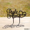 Cake topper Personalizzato con Nomi e Data all'interno di un cuore