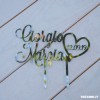 Cake topper Personalizzato con Nomi e Data all'interno di un cuore